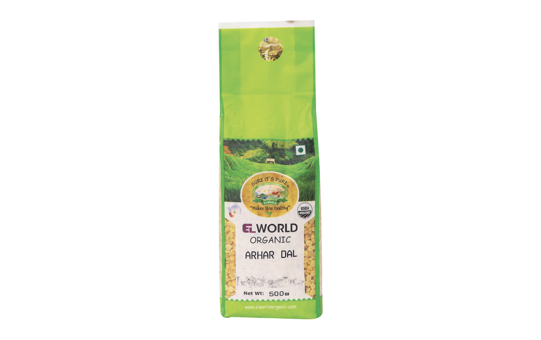 Elworld Organic Arhar Dal    Pack  500 grams